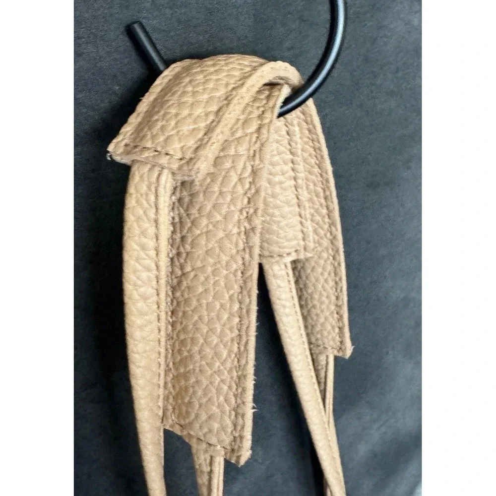 8 Other Reasons Pebbled Leather Shoulder Bag Beige Tan Minimalist Hobo Tote
